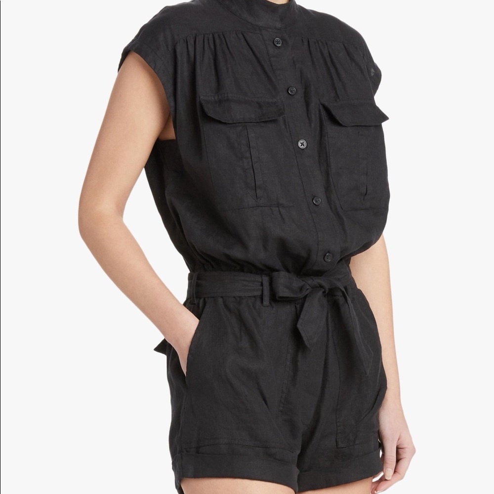 FRAME Utility Black Belted Romper